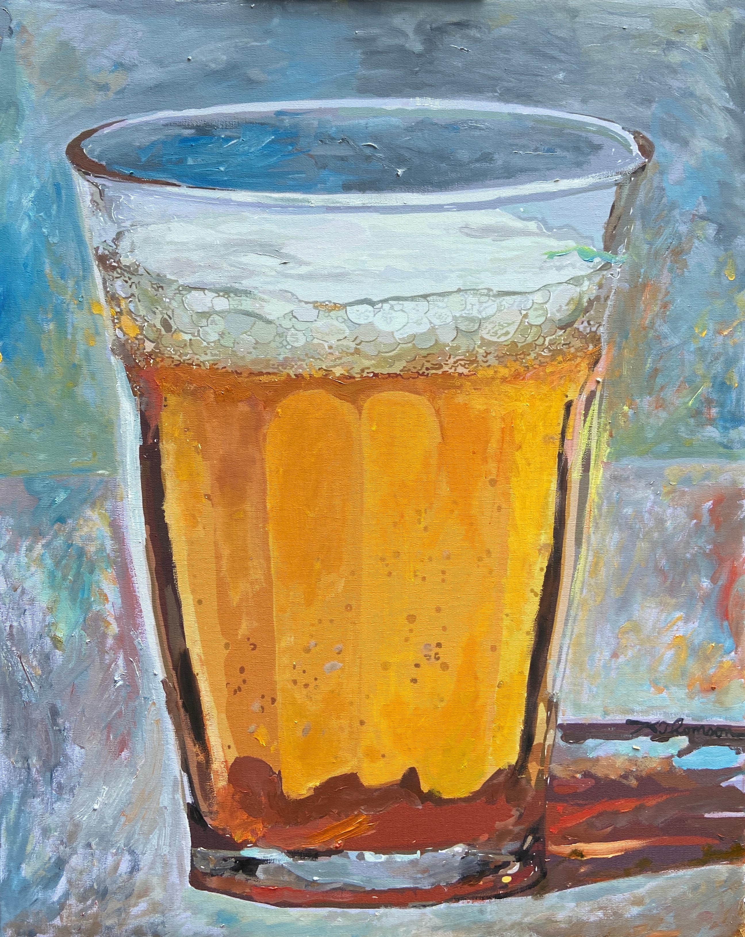 Light/Beer, Original Painting - Mixed Media Art by Keith Thomson