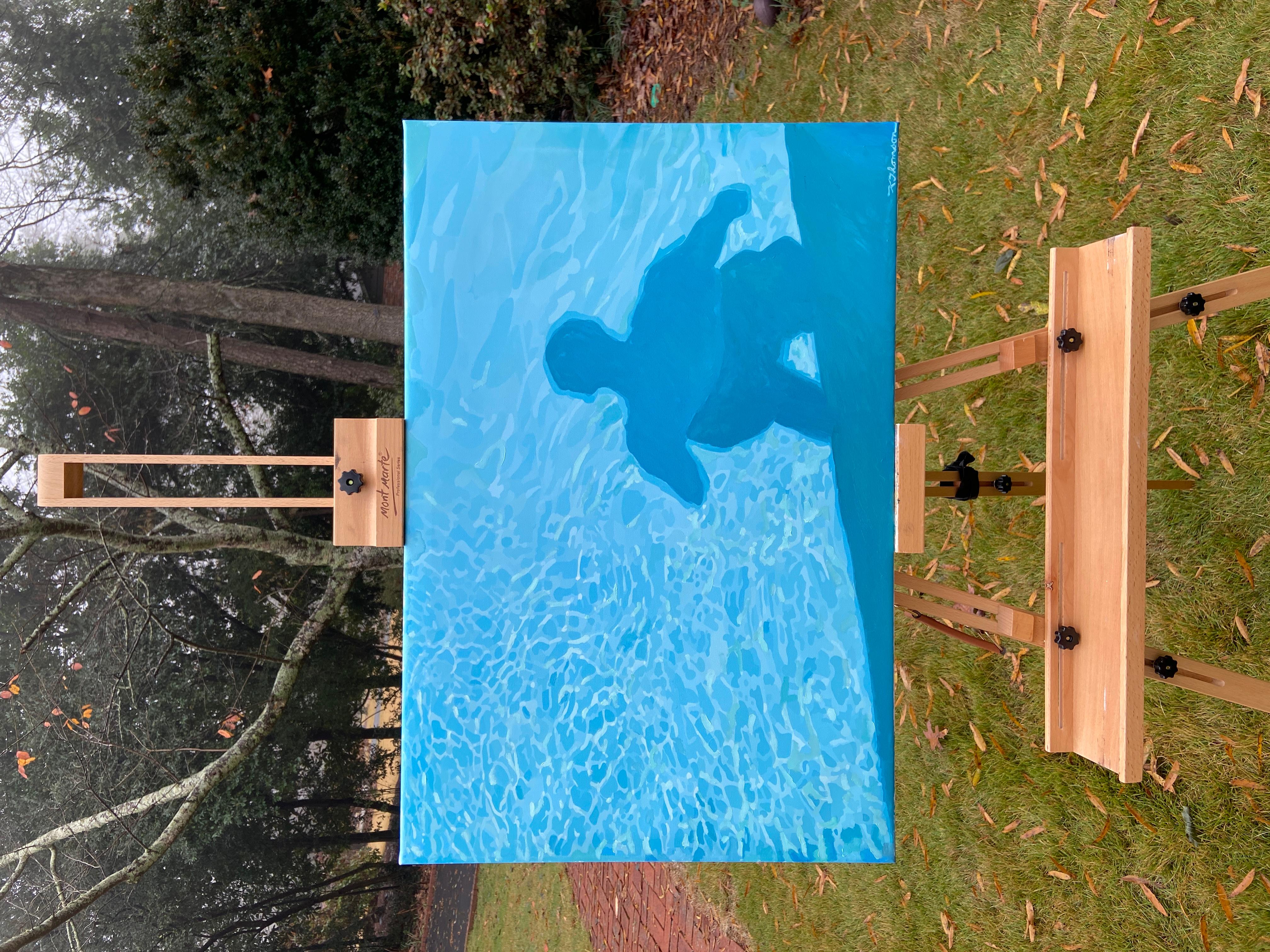 <p>Artist Comments<br />A clever take on a self-portrait, artist Keith Thomson renders his shadow among the bright, cool ripples of the pool. 