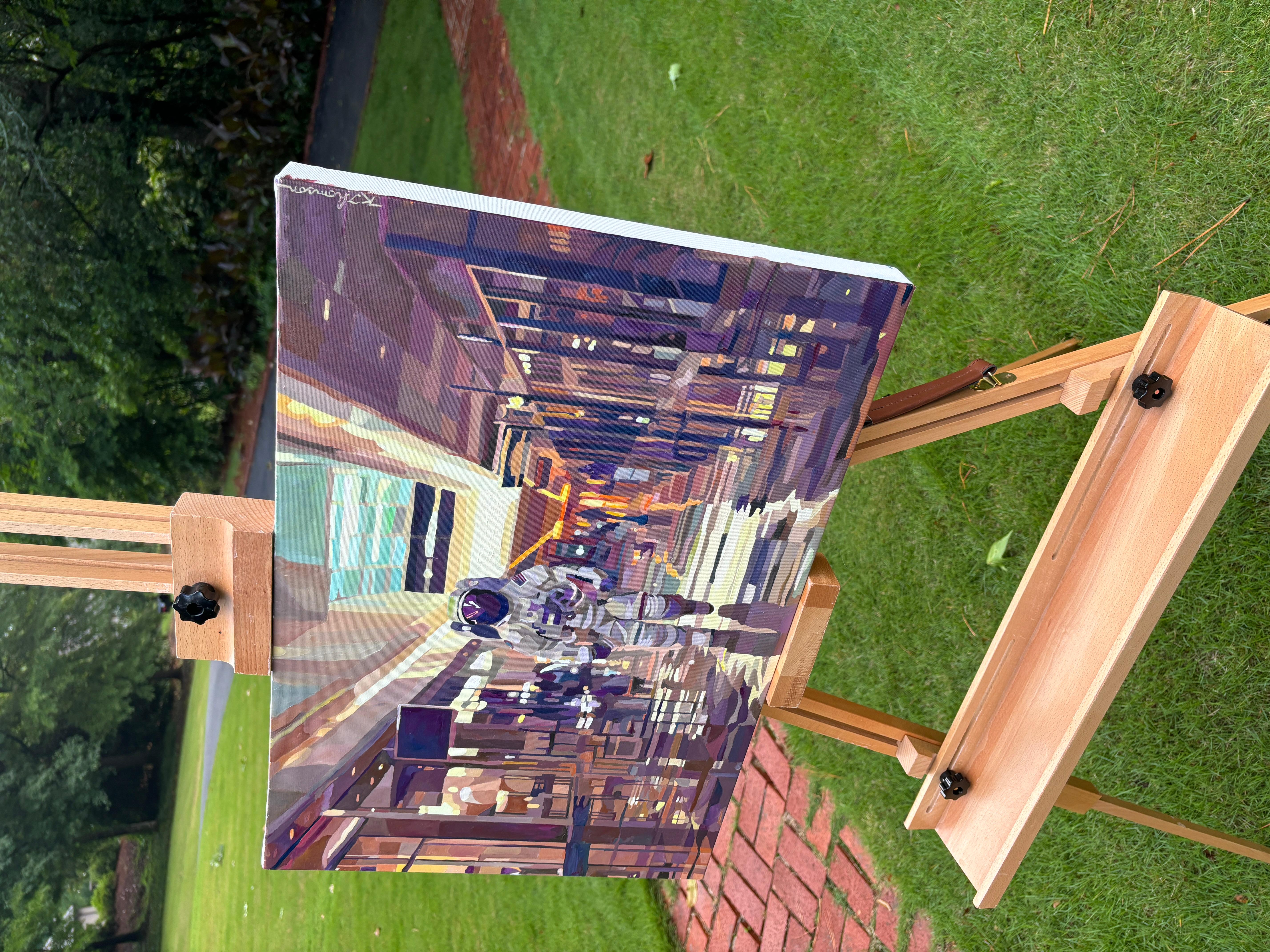 Space for Rent, peinture originale - Pop Art Mixed Media Art par Keith Thomson