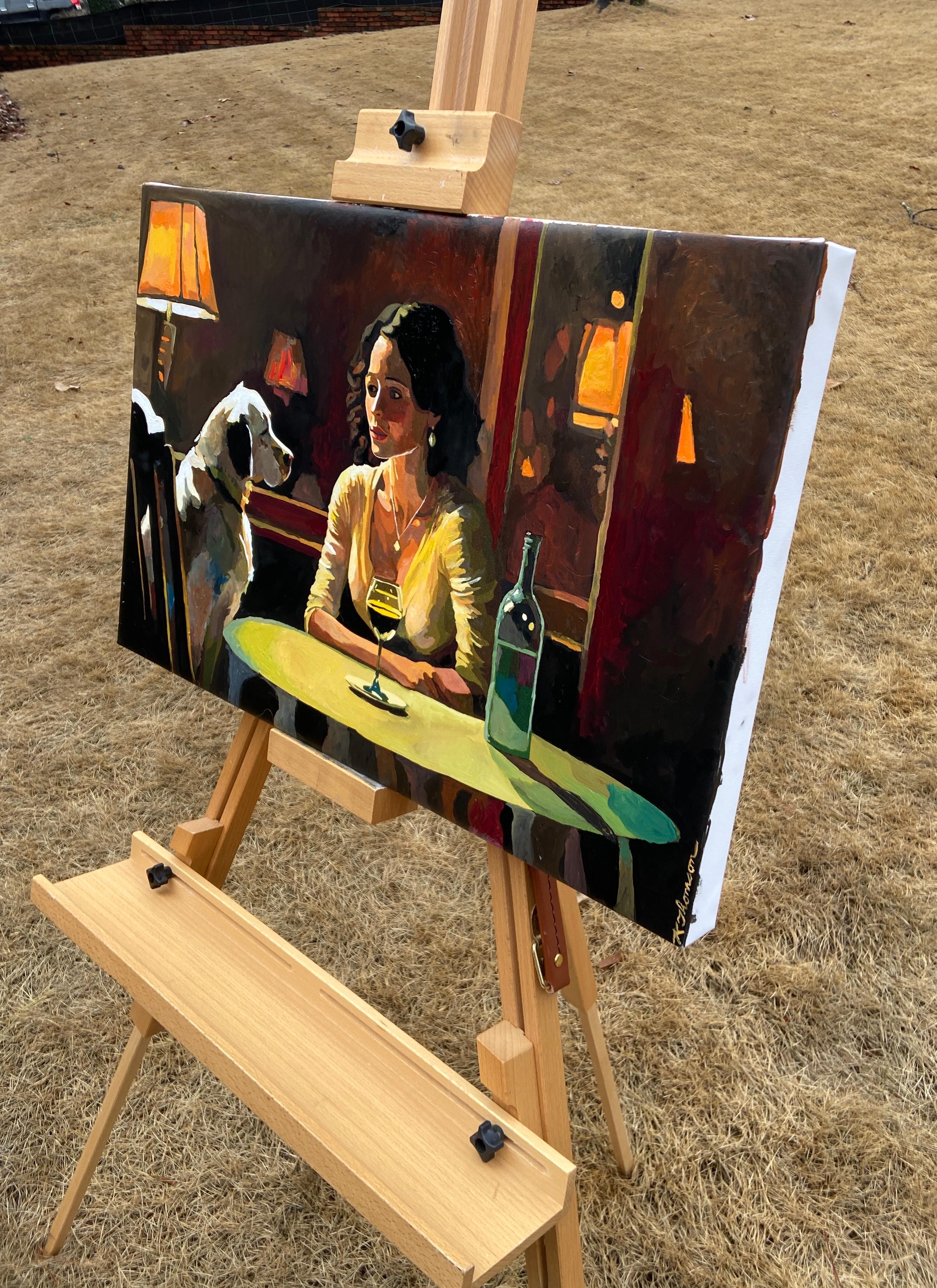 Ci siamo incontrati online, dipinto originale - Mixed Media Art Impressionismo astratto di Keith Thomson