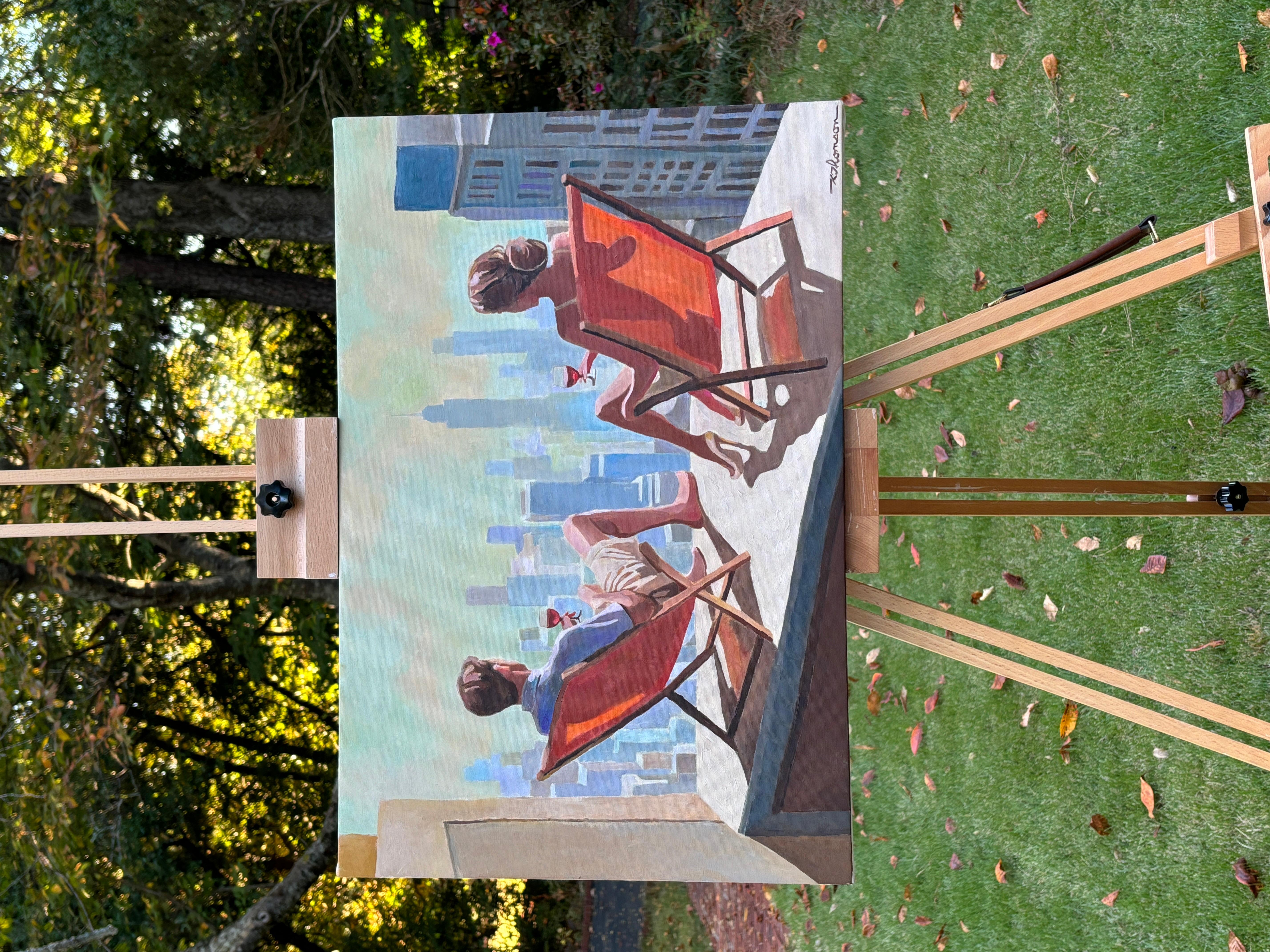Il miglior bar della città, pittura ad olio - Painting Pop Art di Keith Thomson