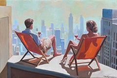 Il miglior bar della città, pittura ad olio