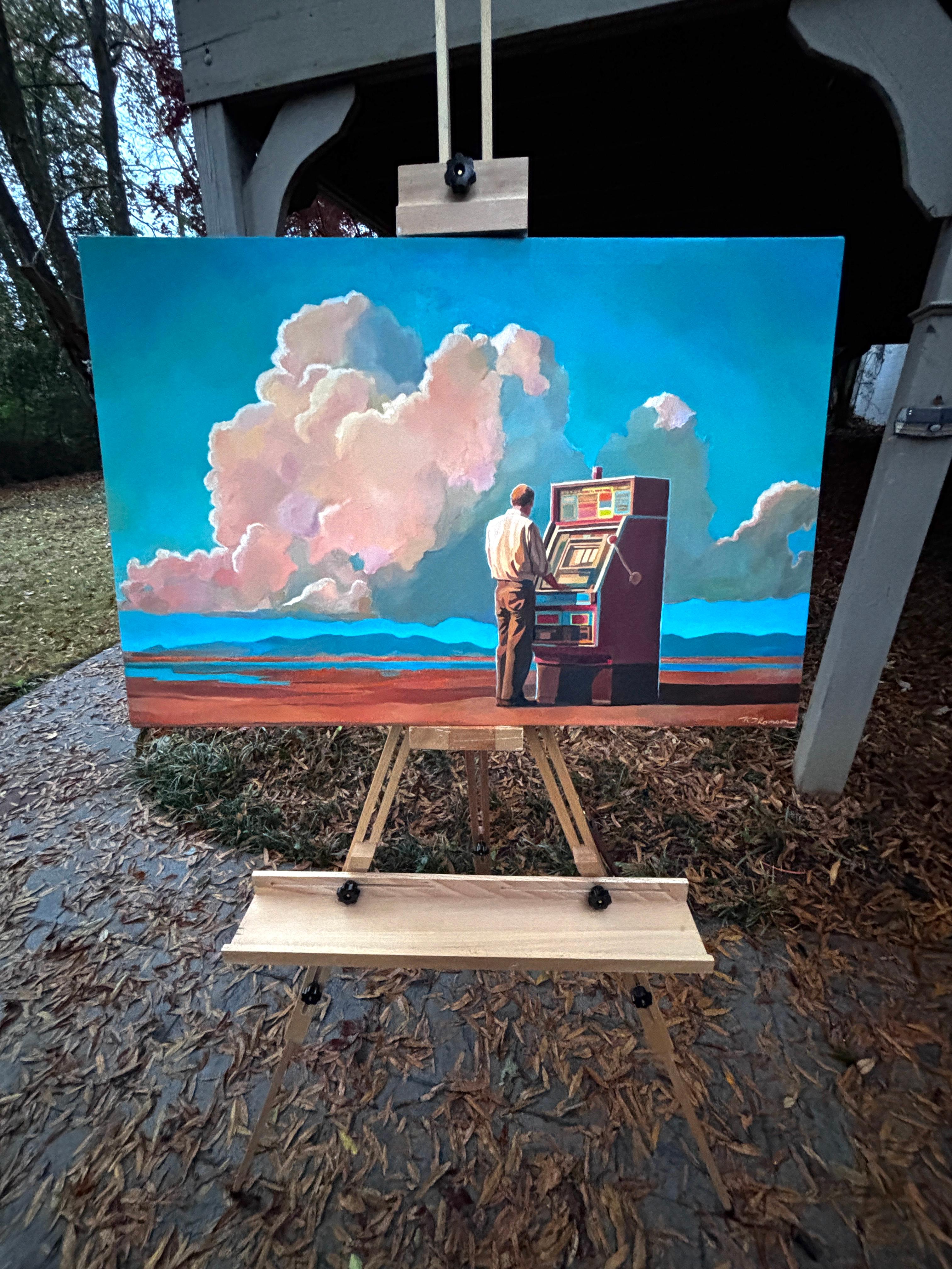 Vache à lait, peinture à l'huile - Surréalisme Painting par Keith Thomson