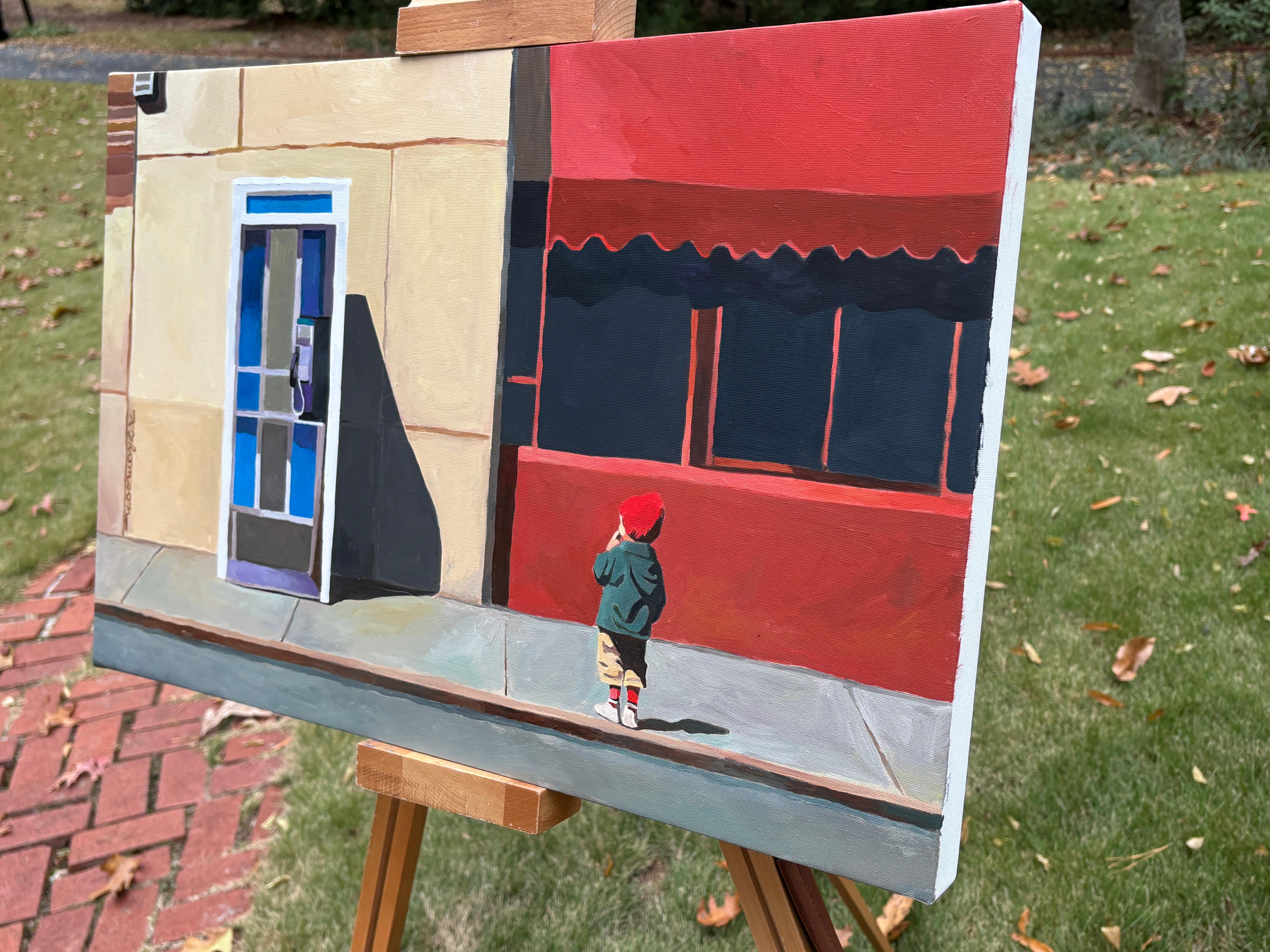 Ascensore?, Pittura a olio - Painting di Keith Thomson