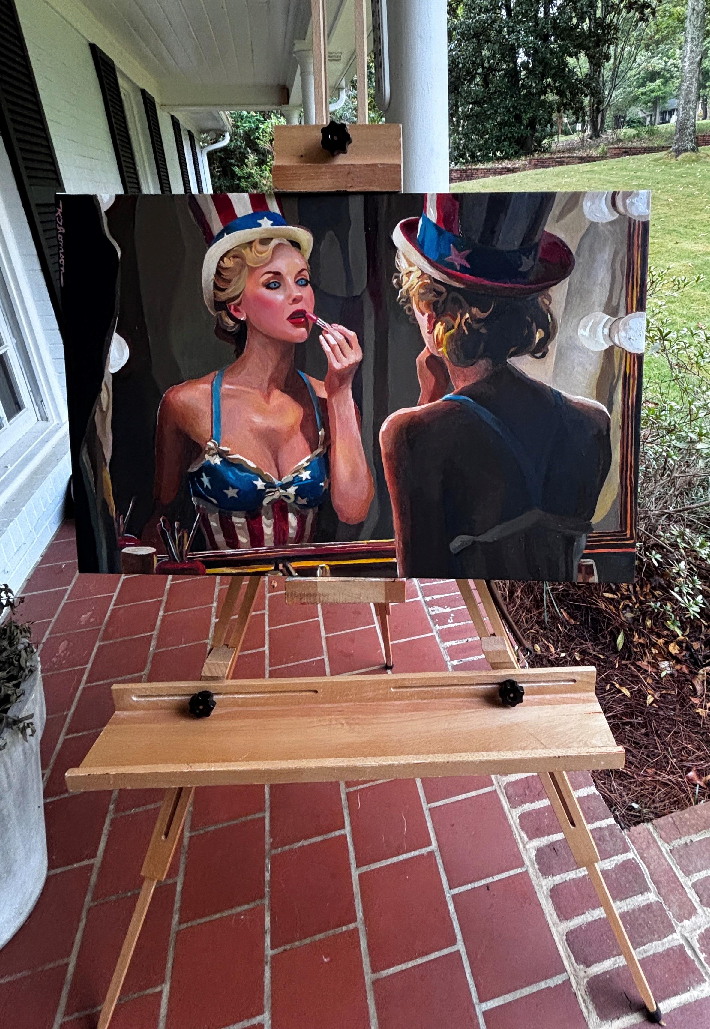Nuit de l'indépendance, peinture à l'huile - Pop Art Painting par Keith Thomson