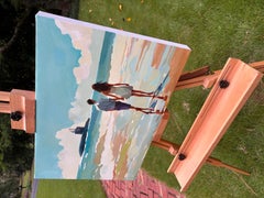 Long Walk on the Beach, Oil Painting