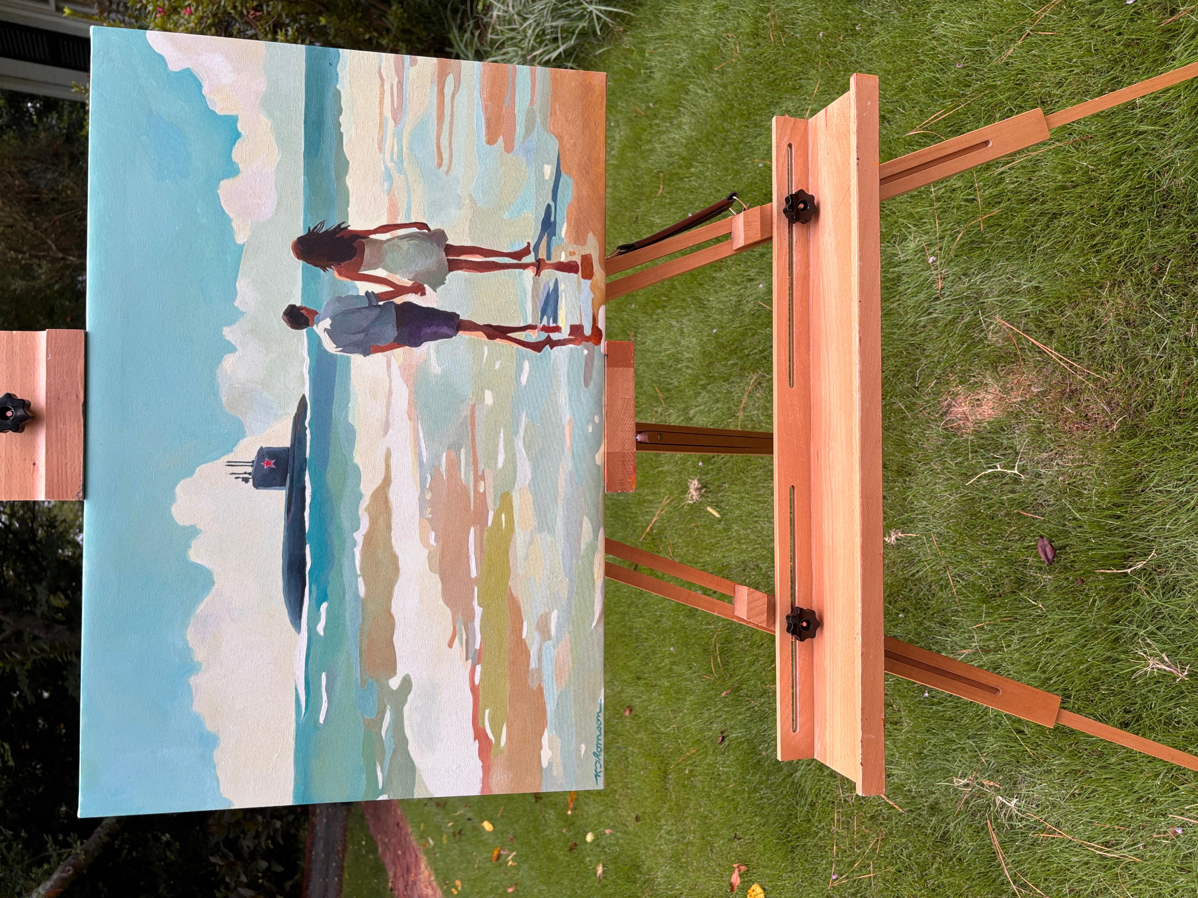 Long Walk on the Beach, Ölgemälde (Pop-Art), Painting, von Keith Thomson