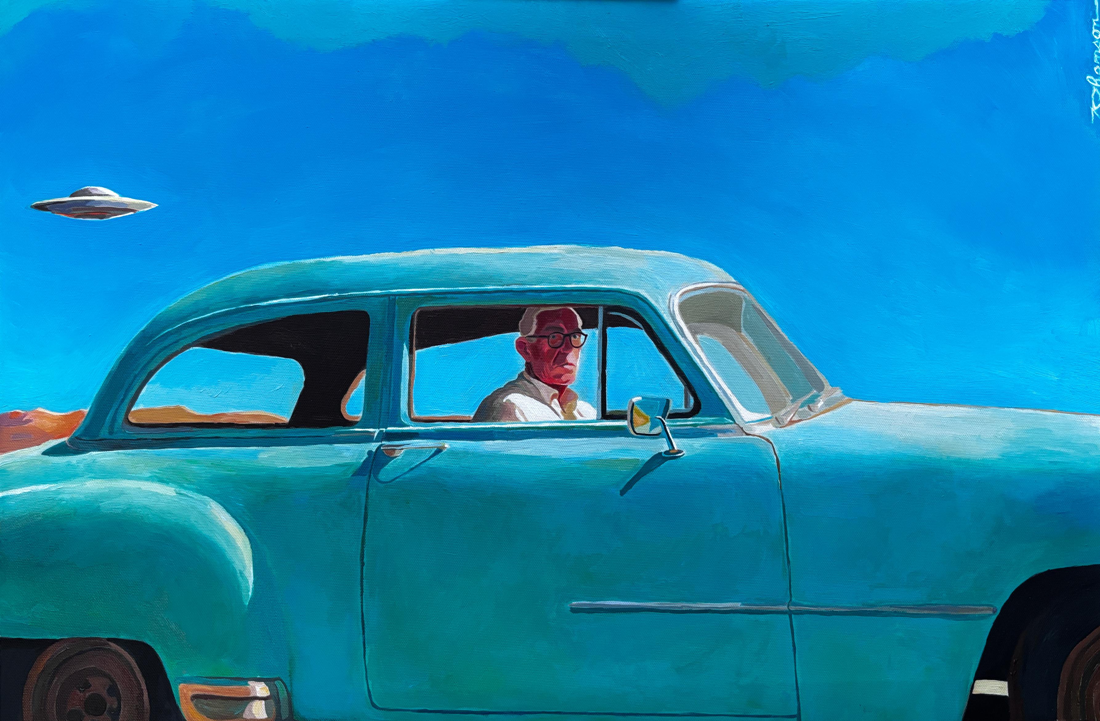 Keith Thomson Portrait Painting - Object in the Mirror, Oil Painting