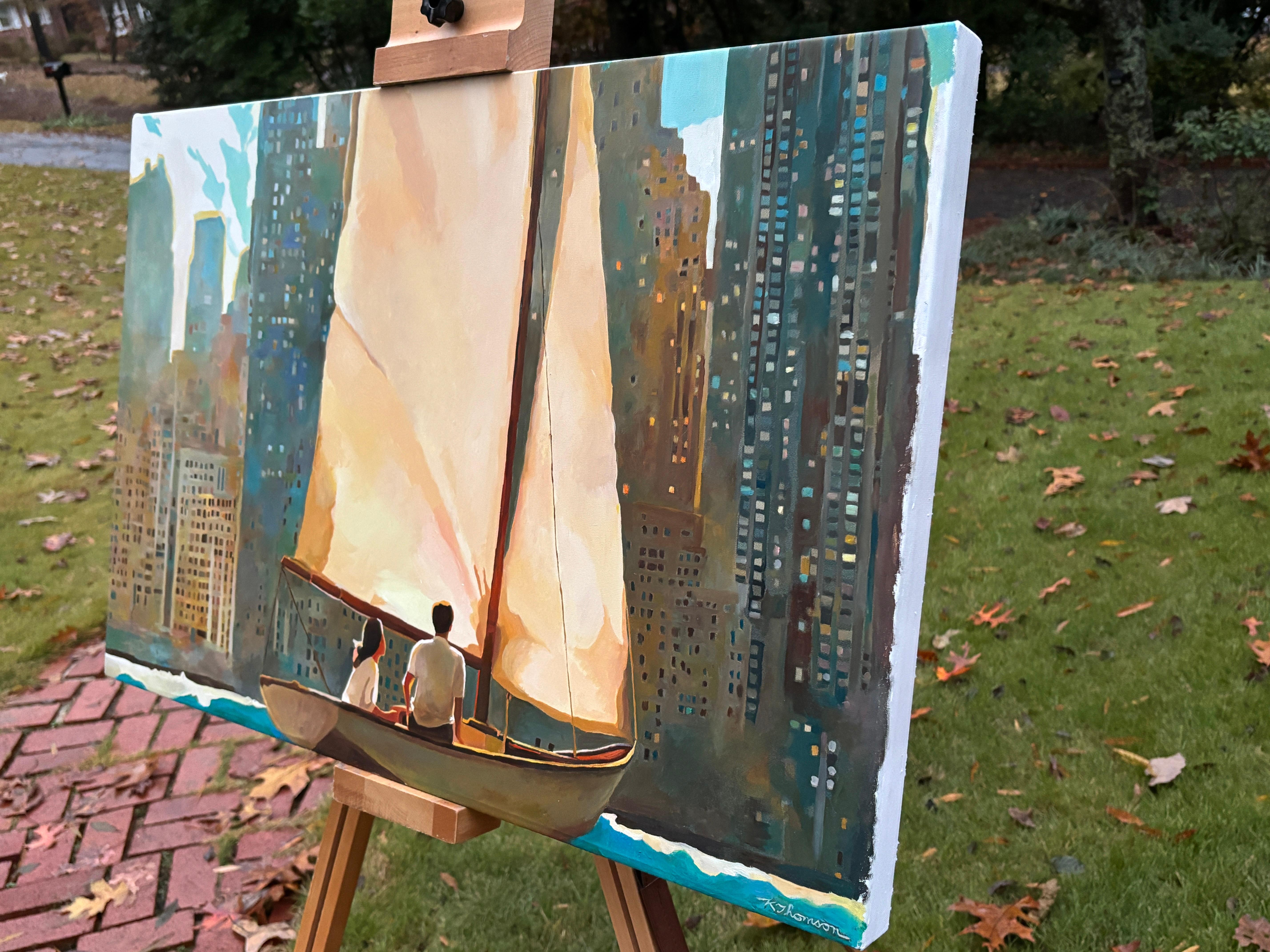 En la calle del Agua, Pintura al óleo - Art Impresionista de Keith Thomson
