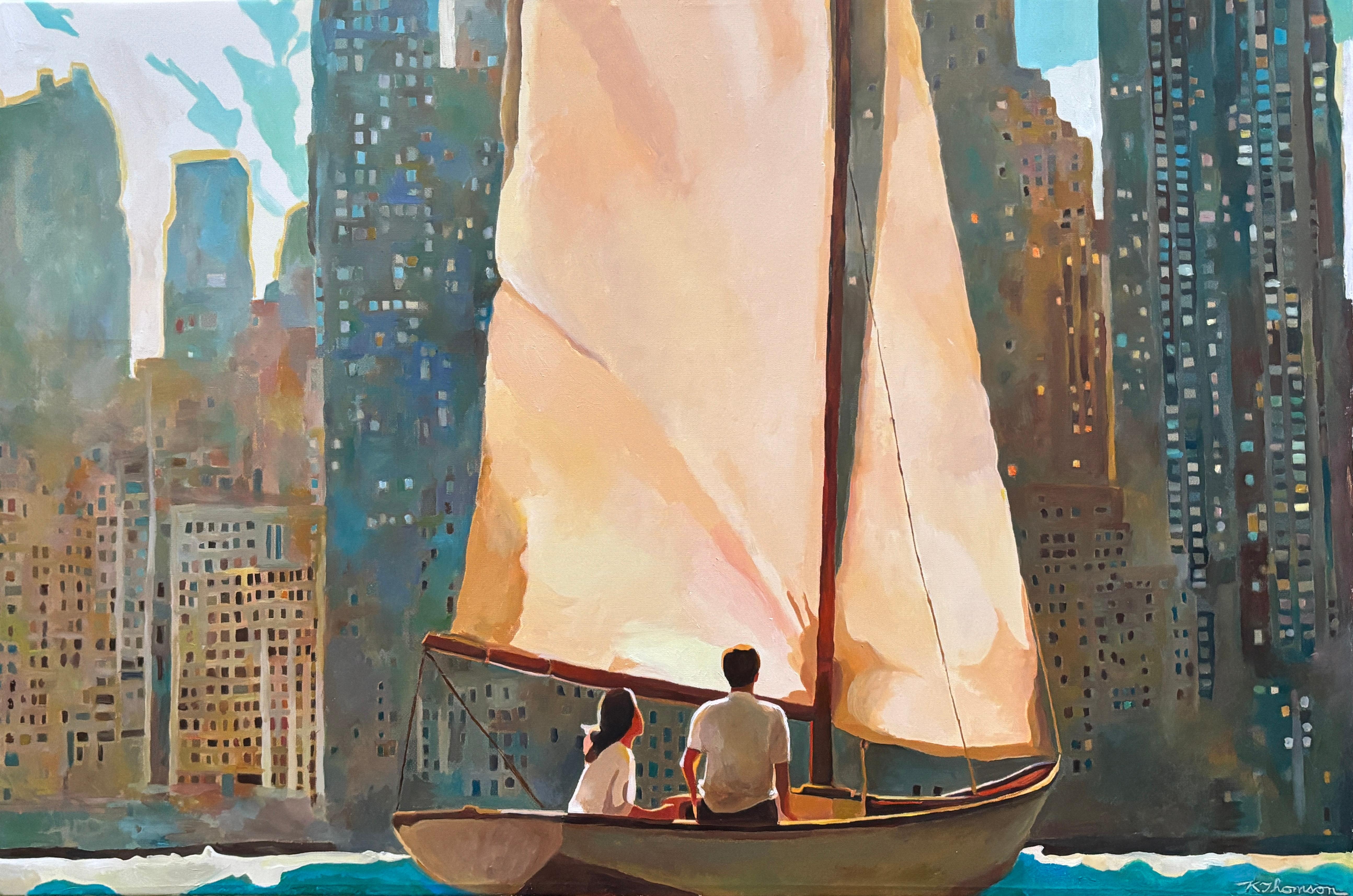 En la calle del Agua, Pintura al óleo - Art de Keith Thomson