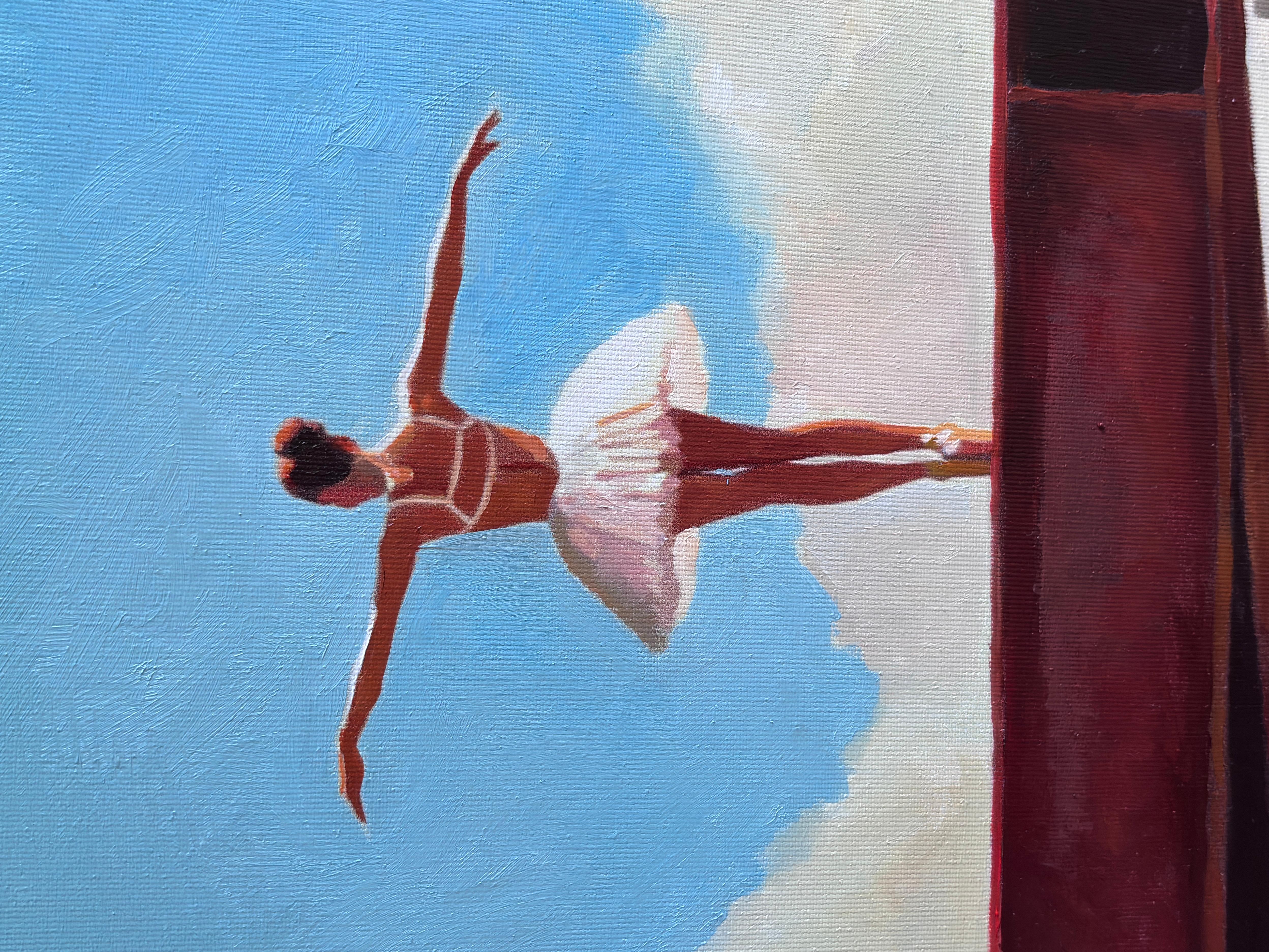 Stahl, Ölgemälde (Blau), Figurative Painting, von Keith Thomson