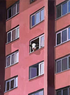 La vaca de la calle 86 Este, Pintura al óleo