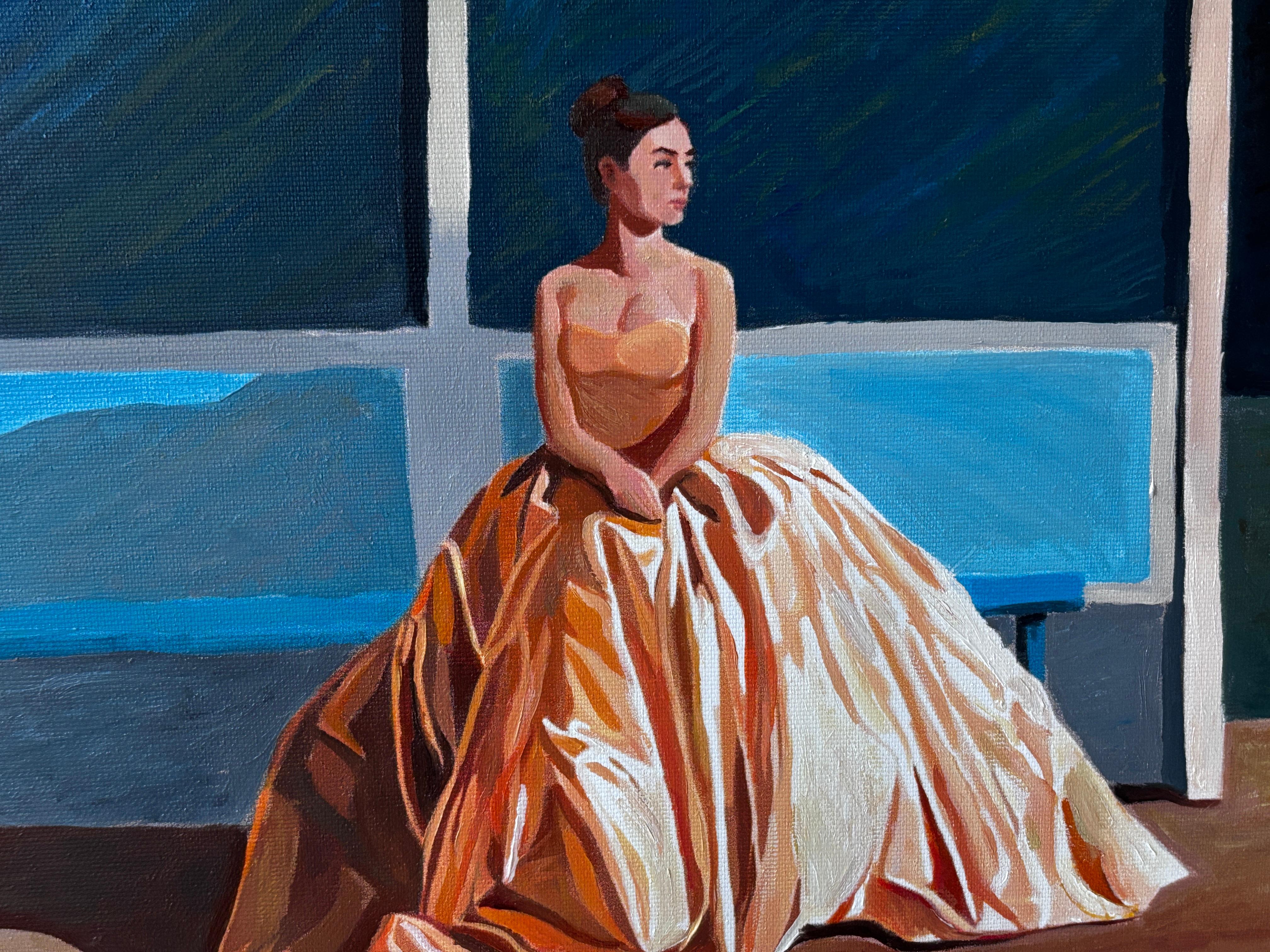 Die Reise ist der halbe Spaß, Ölgemälde (Schwarz), Figurative Painting, von Keith Thomson