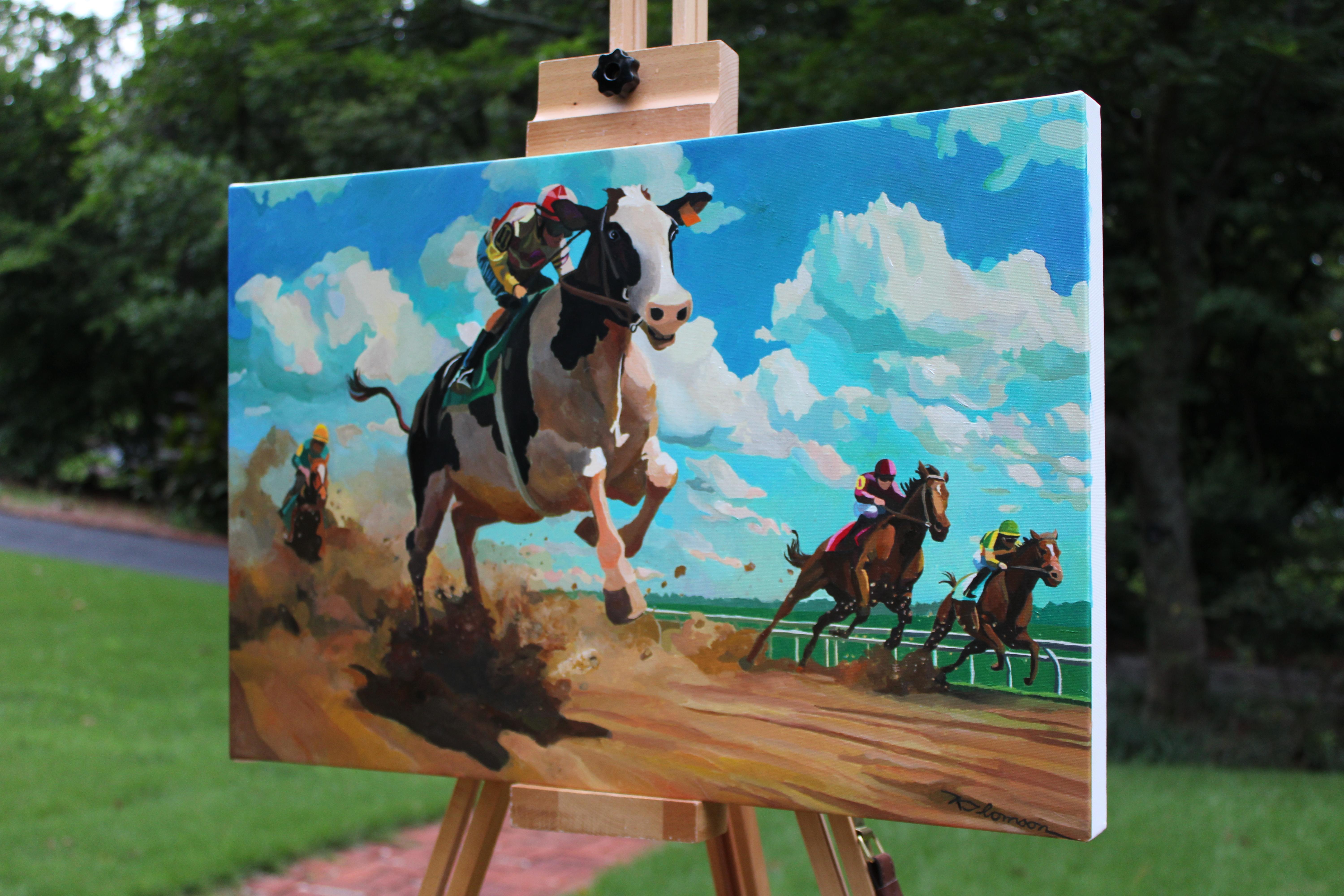 Il colpo lungo, Pittura a olio - Painting di Keith Thomson