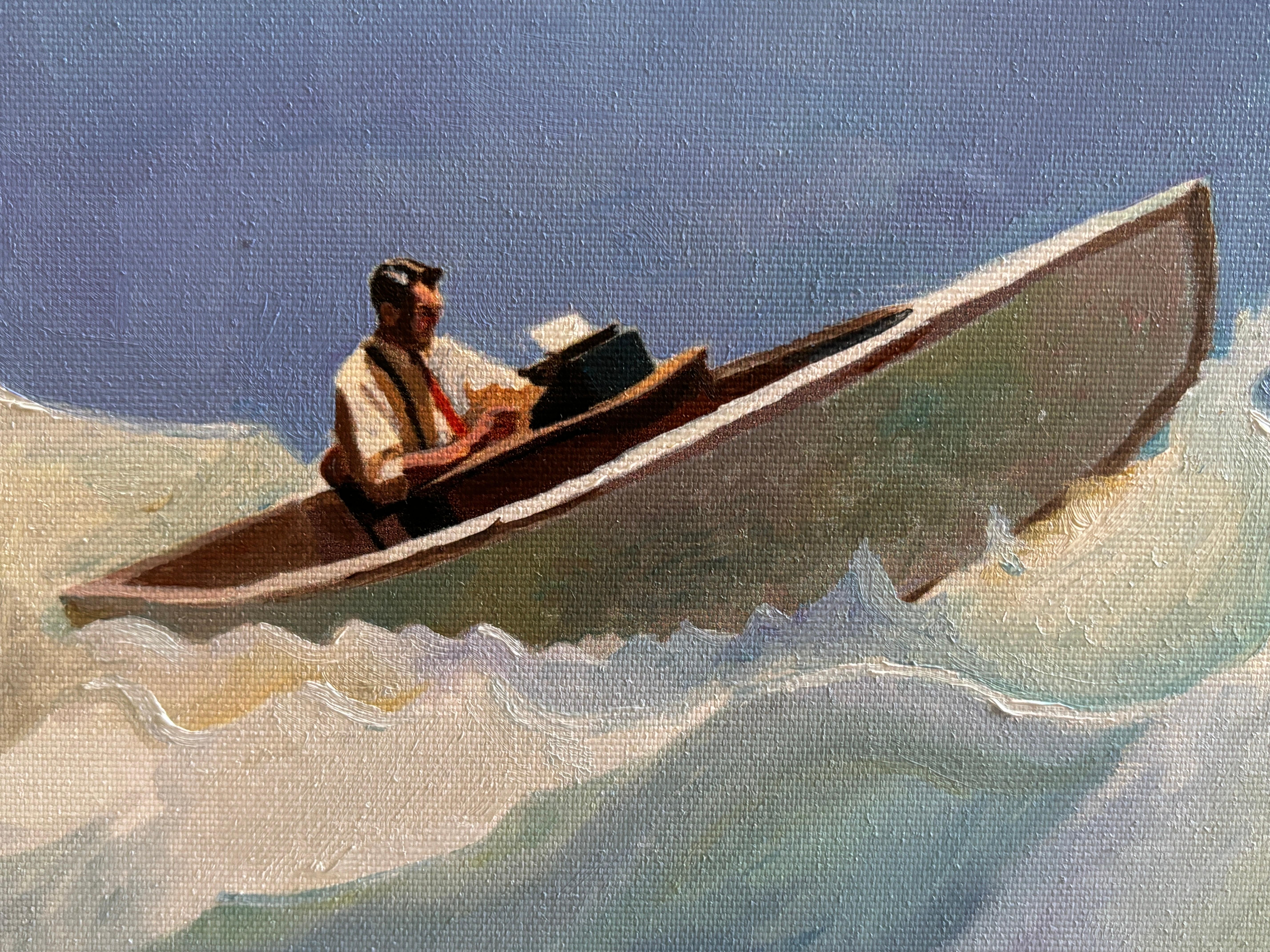 Il romanziere marittimo, pittura a olio - Portrait Painting Blu di Keith Thomson