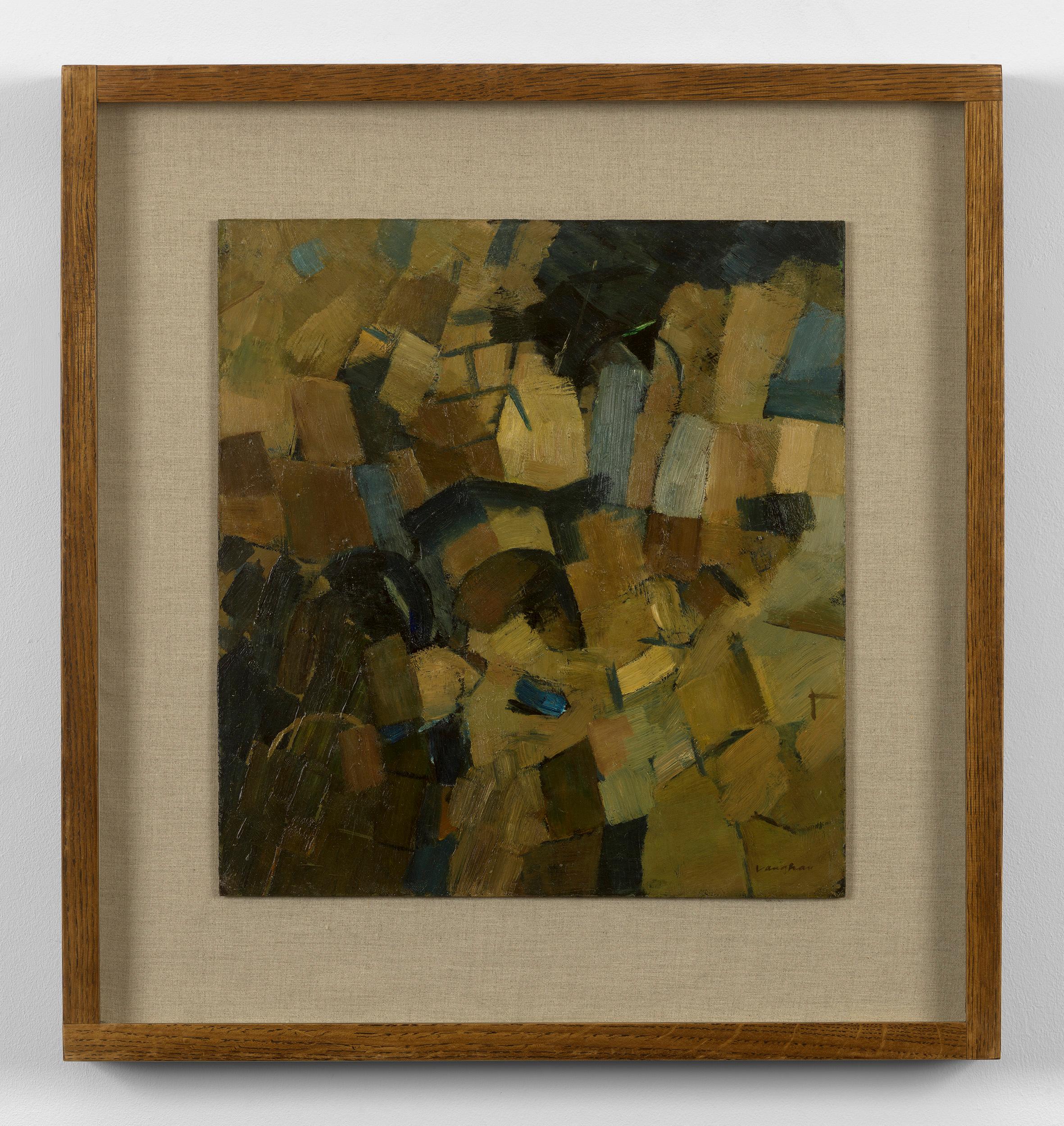 Signed lower right.
From the later 1950s, Vaughan painted landscapes without figures that verged towards complete abstraction: works in which colour is tessellated into compositions structured by more or less geometrical units. The impetus was light
