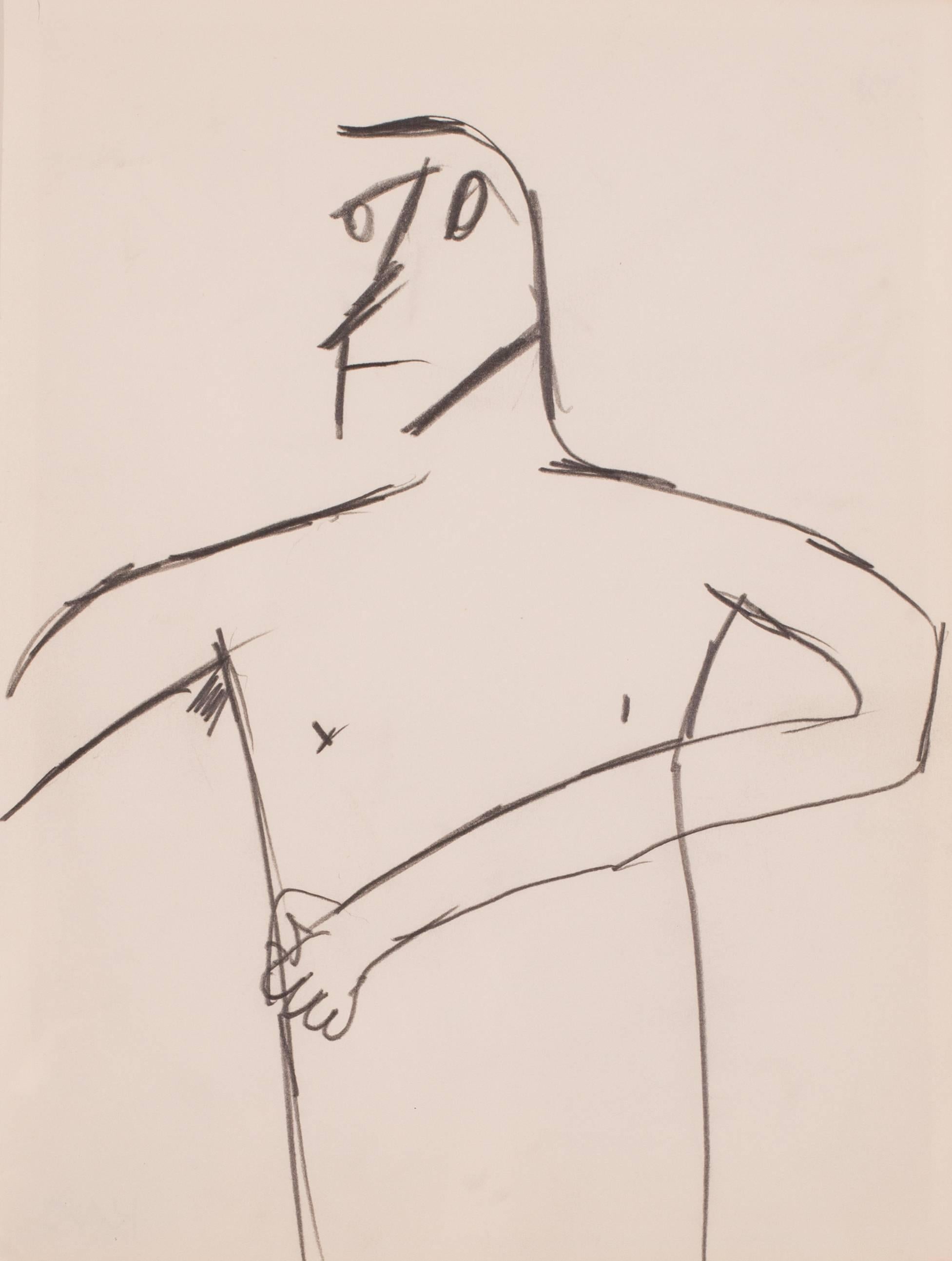 Keith Vaughan drawings, set of 4, figures or men, 20th Century, British  5