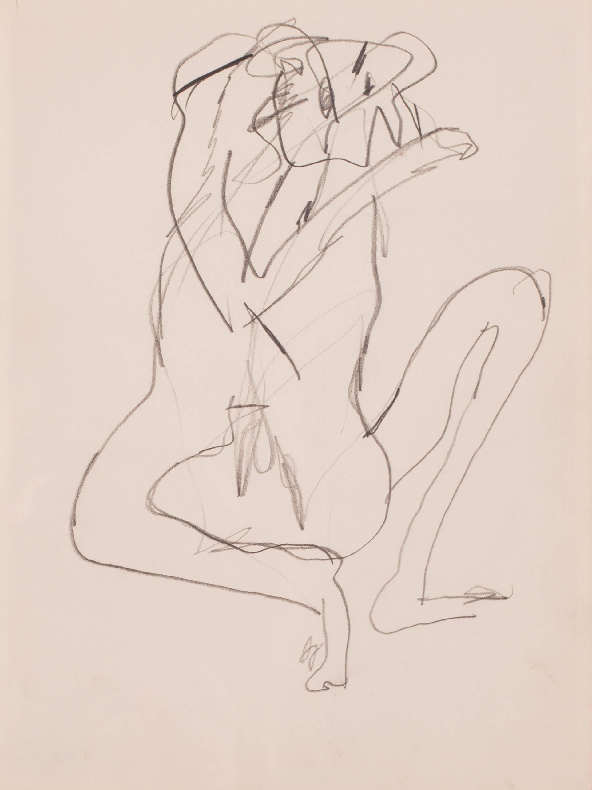 Keith Vaughan drawings, set of 4, figures or men, 20th Century, British  7
