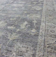 Keivan Woven Arts Angora Oushak Gallery Rug in Gray and Silver 4' x 13'