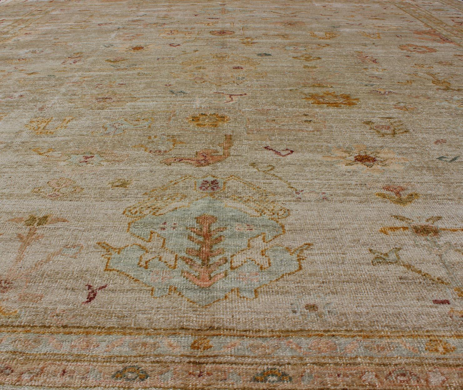 Keivan Woven Arts Angora Oushak Turkish Rug  Measures: 12'2 x 14'5  10