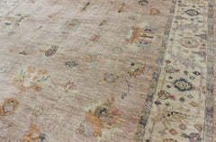 Keivan Woven Arts Angora Turkish Oushak Rug in Dusty Pink and Ivory 10'3 x 13'9