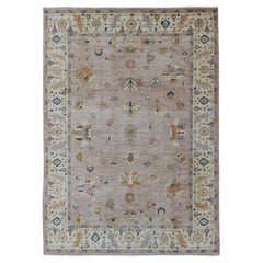 Rug Art Woven Arts Angora Turc Oushak en rose poussiéreux et ivoire 10'3 x 13'9