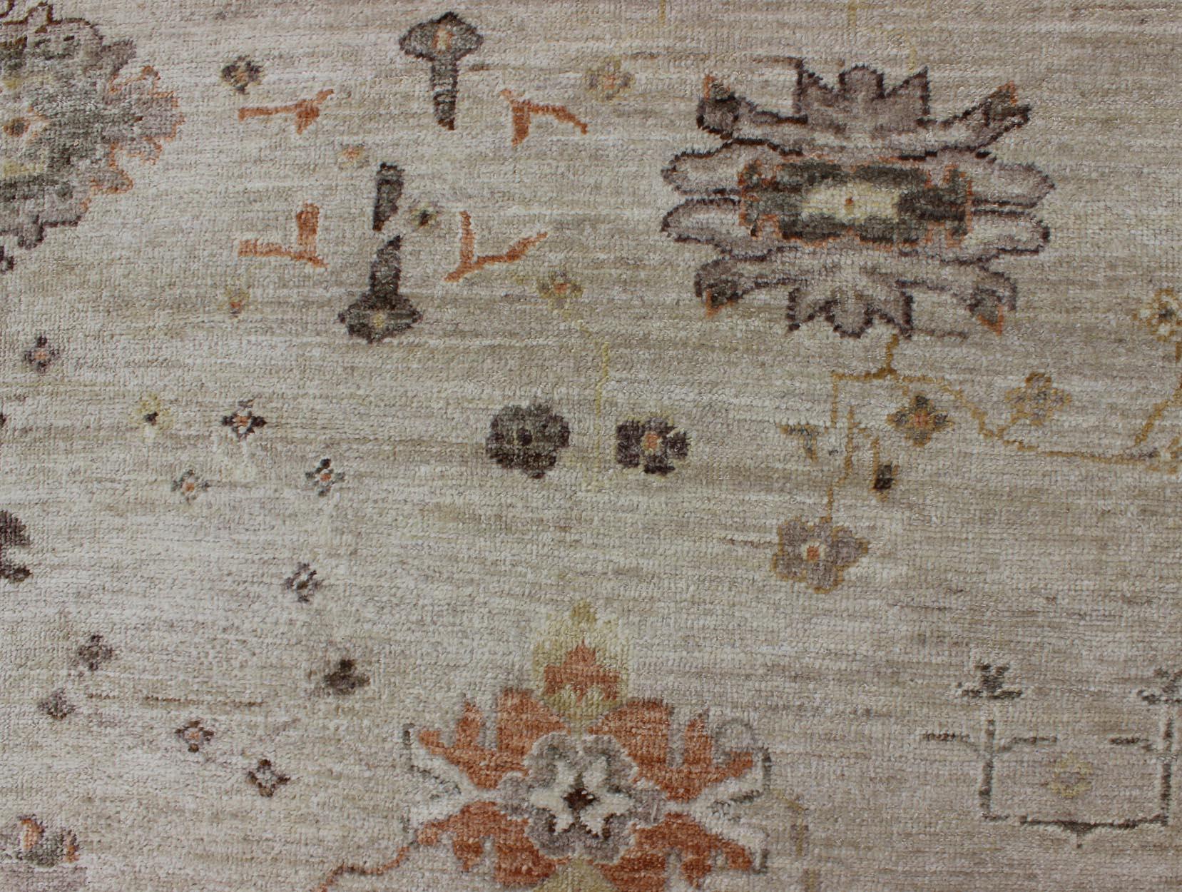 Keivan Woven Arts Türkischer Oushak-Teppich aus Angora in neutralen Tönen   11' 6 x 14 '9 im Angebot 3