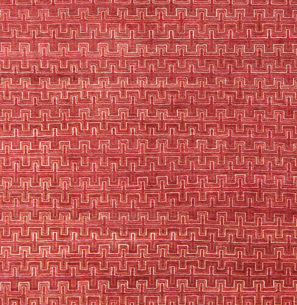 Keivan Woven Arts, Ape-3077, Tappeto rosso moderno 8'1 X 10'3
Tappeto Geometrico Moderno - Sfondo rosso in un design moderno  
Un tappeto dal design moderno in un elegante colore rosso con un disegno geometrico all over. Questo tappeto ha un pelo