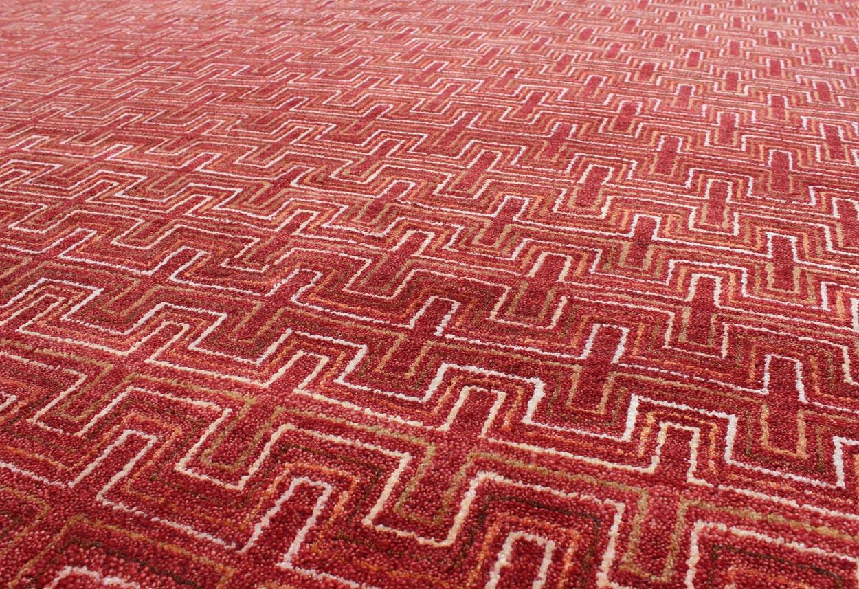 Moderno Keivan Woven Arts, Ape-3077, Tappeto rosso moderno 8'1 X 10'3 in vendita