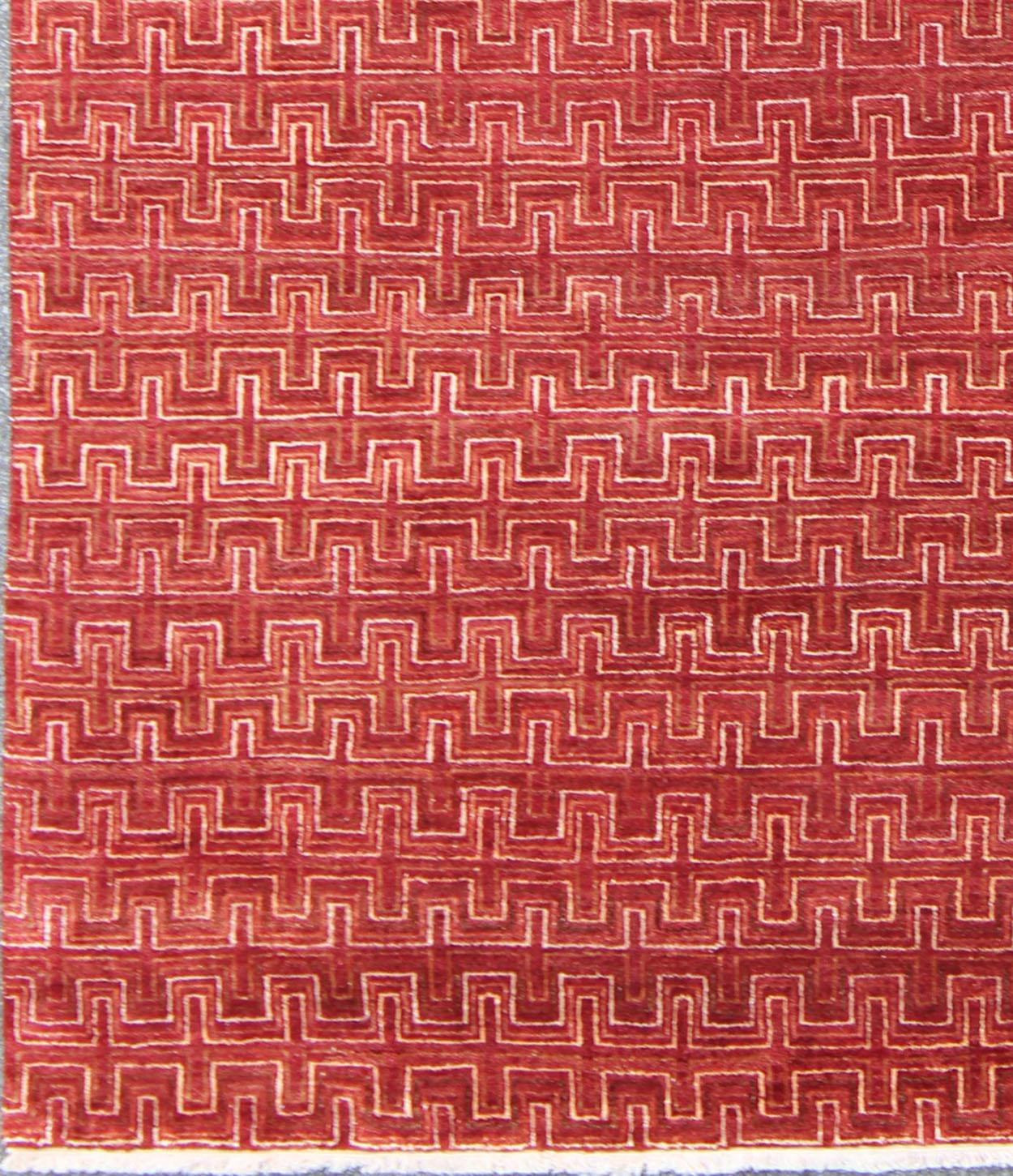Keivan Woven Arts, Ape-3077, Tappeto rosso moderno 8'1 X 10'3 In condizioni Nuovo in vendita a Atlanta, GA