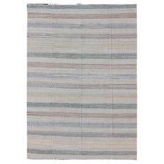 Keivan Woven Arts Flat-Weave Kilim in Striped Design  8'1 x 11'4