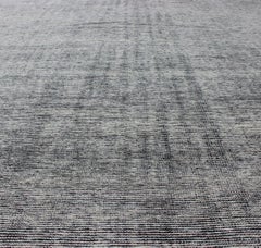 Keivan Woven Arts Hand-Knotted Modern distressed in Black and White 9'2 x 11'10