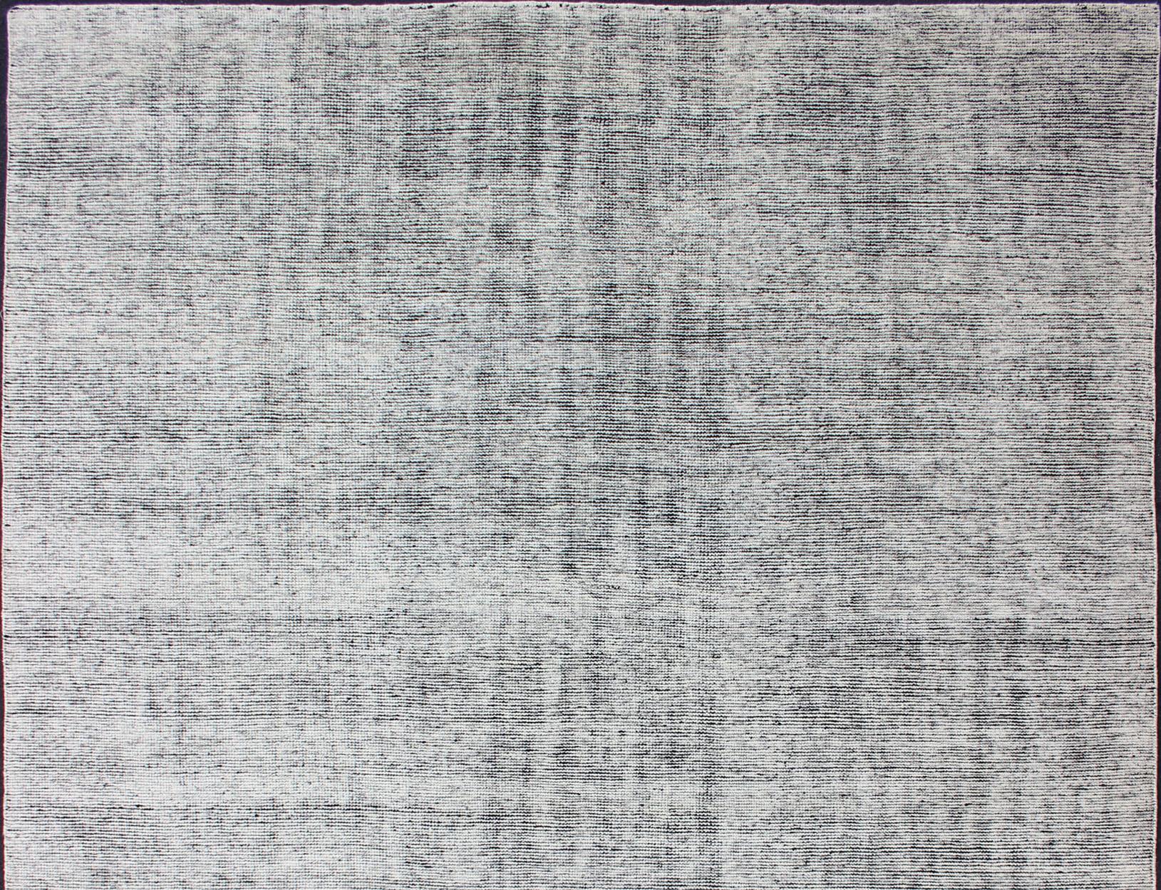 Keivan Woven Arts Handgeknüpfte, moderne, schwarz-weiße, handgeknüpfte, handgeknüpfte und schwarz-weiße 9'2 x 11'10 im Angebot 1
