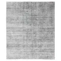 Keivan Woven Arts Hand-Knotted Modern distressed in Black and White 9'2 x 11'10