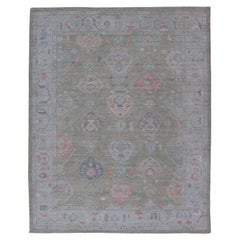 Tapis Oushak transitionnel noué à la main Keivan Woven Arts 9'1 x 12'0