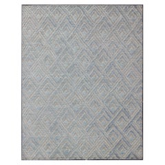 Keivan Woven Arts Hi-Low pile in Moroccan Design with  Light Blue