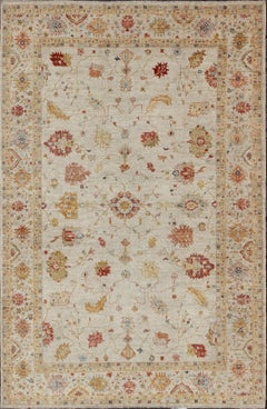Keivan Woven Arts Großer Angora-Oushak-Teppich in bunter Palette  11' 11 x 17' 8 