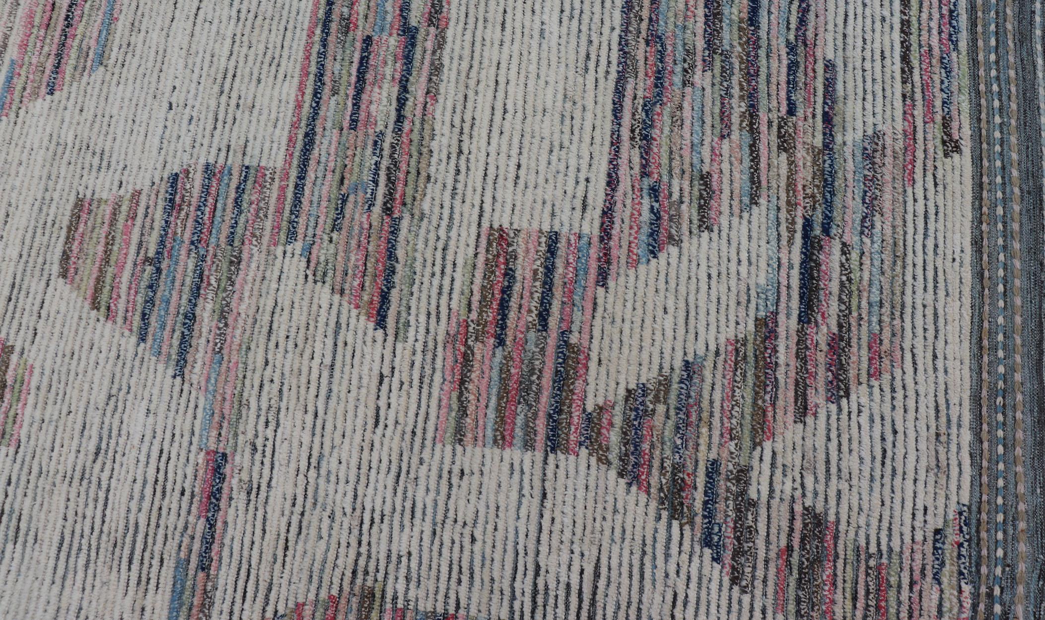 Tribal Keivan Woven Arts Large modern distressed rug For Sale
