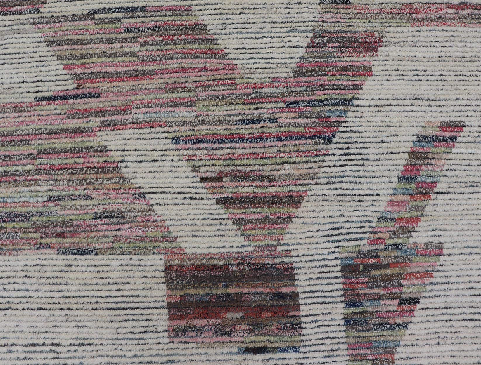 Afghan Keivan Woven Arts Large modern distressed rug For Sale
