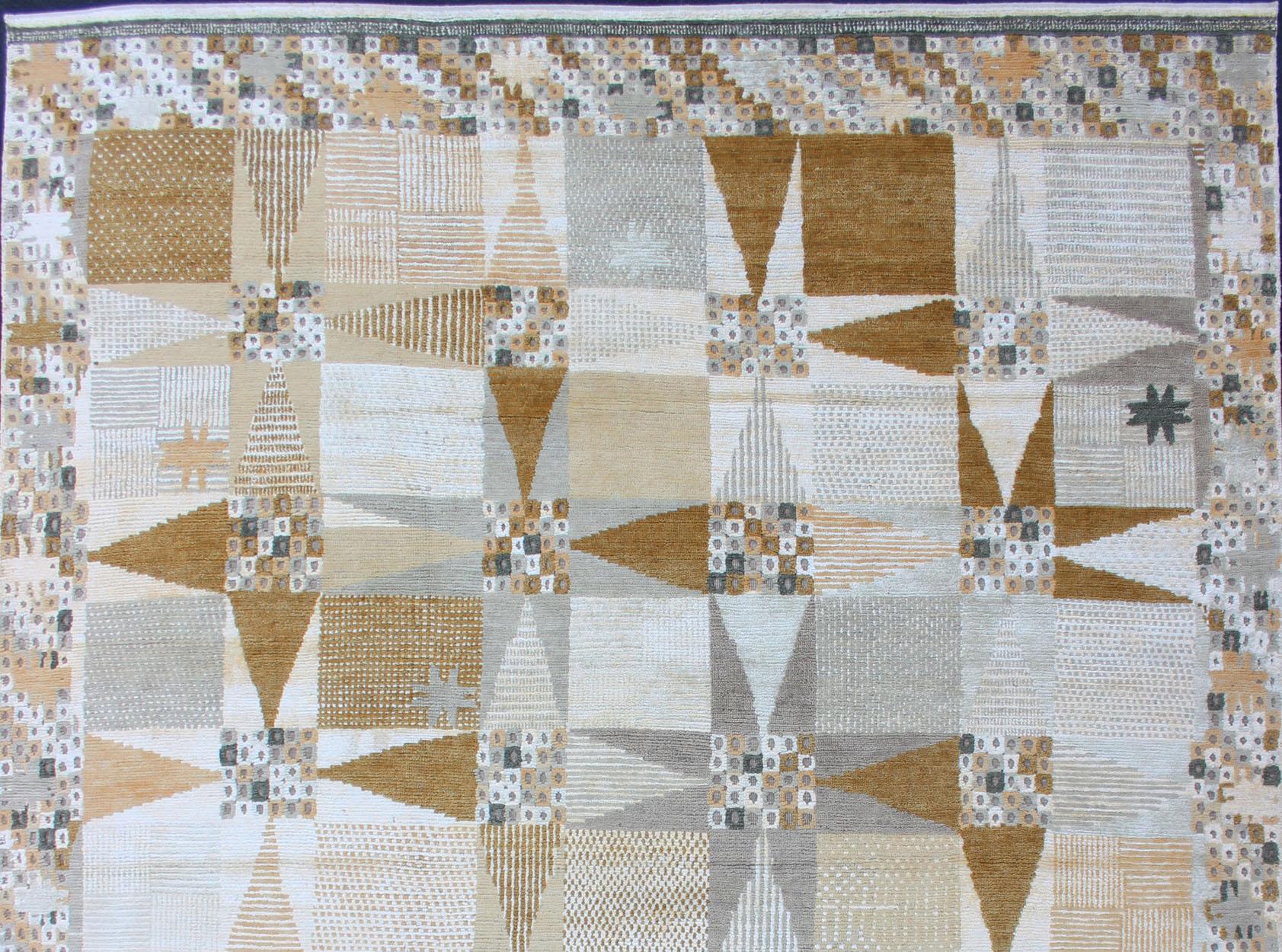 Keivan Woven Arts Piled Moderner Teppich im skandinavischen/schweizerischen Design in neutralen Tönen, Keivan (21. Jahrhundert und zeitgenössisch) im Angebot
