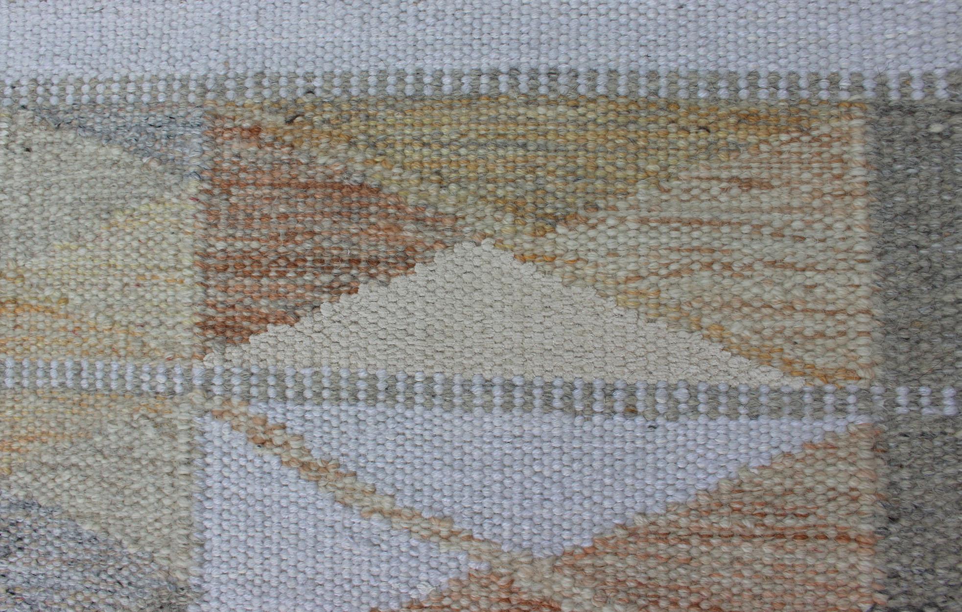 Keivan Woven Arts Skandinavischer Flachgewebe-Design-Teppich in Erdtönen 3'1 x 5'3 im Angebot 1