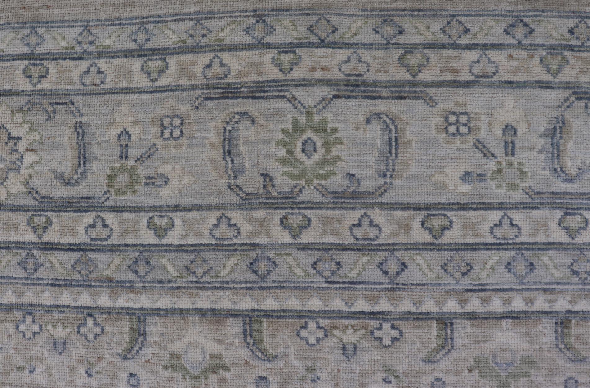 Keivan Woven Arts Square Modern Oushak on Light Cream Background 11'10 x 12'2 In New Condition For Sale In Atlanta, GA