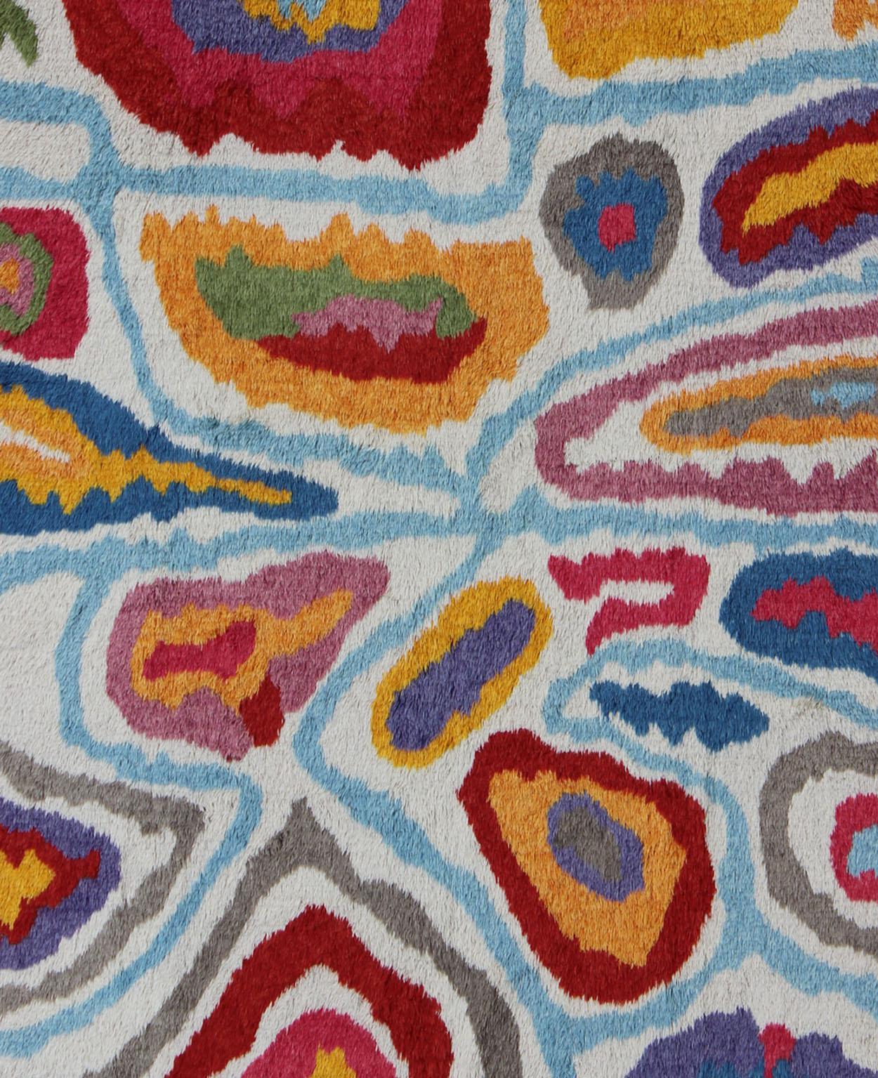 Keivan Woven Arts, türkischer Tulu-Teppich mit leuchtender Farbpalette im Zustand „Hervorragend“ im Angebot in Atlanta, GA