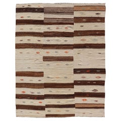 Keivan Woven Arts Vintage Flat-Woven Turkish Paneled Kilim Rug   6' x 7'10