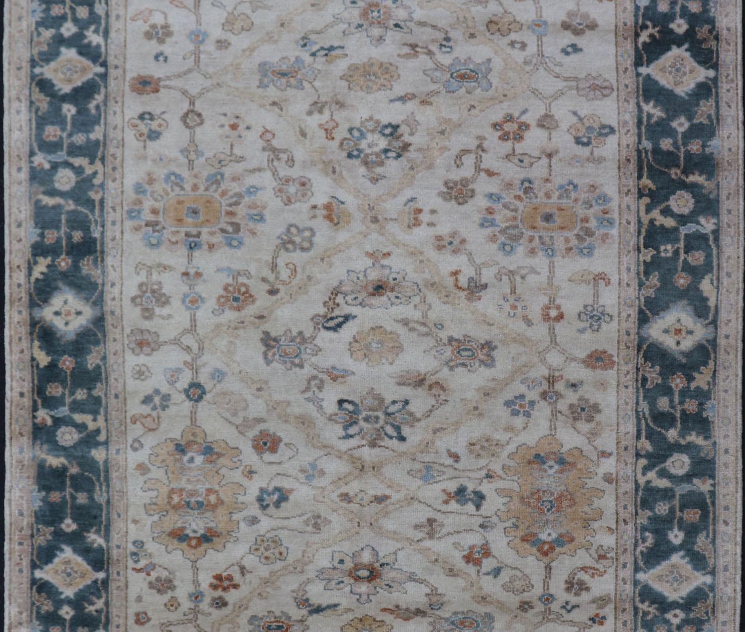 Keivan Woven Arts Wool Hand-Knotted Oushak Rug    5' 7x 8' 8 For Sale 5
