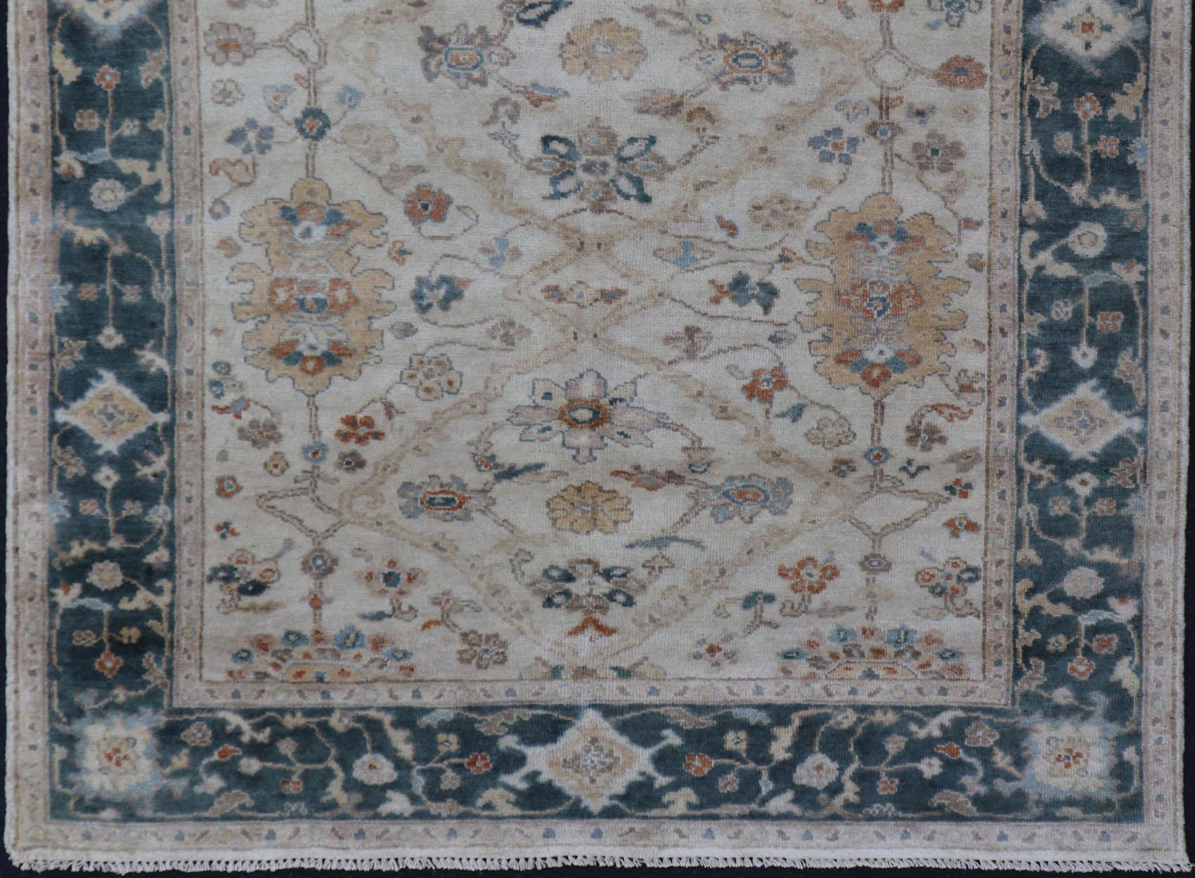 Keivan Woven Arts Wool Hand-Knotted Oushak Rug    5' 7x 8' 8 For Sale 6