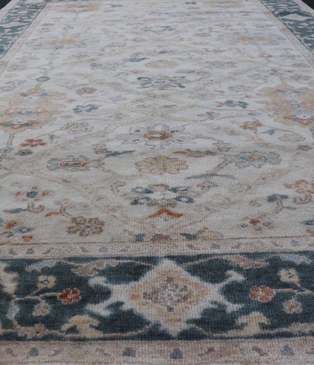 Keivan Woven Arts Wool Hand-Knotted Oushak Rug    5' 7x 8' 8 For Sale 10