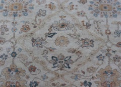 Hand-Knotted Oushak Rug by Keivan Woven Arts, Navy Floral Design 5'7 x 8'8