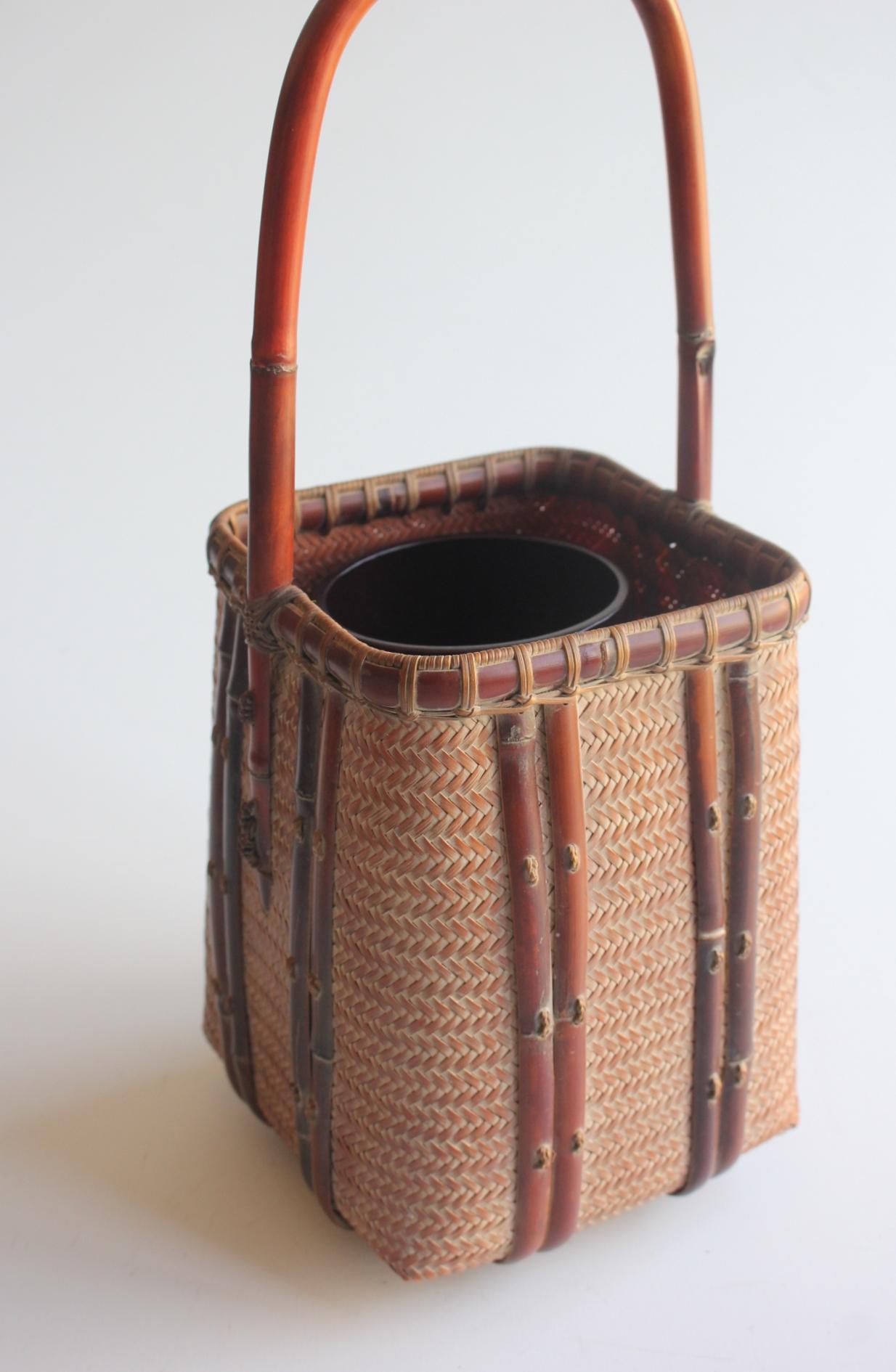Japanese Antiques Keizo Yagisawa (Sokan) A Flower Basket Bamboo Craft with Box For Sale 6
