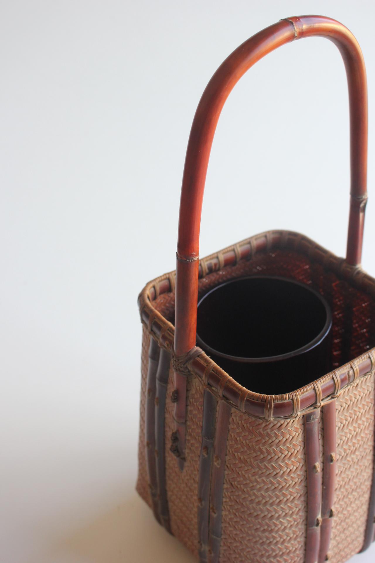 Japanese Antiques Keizo Yagisawa (Sokan) A Flower Basket Bamboo Craft with Box For Sale 7